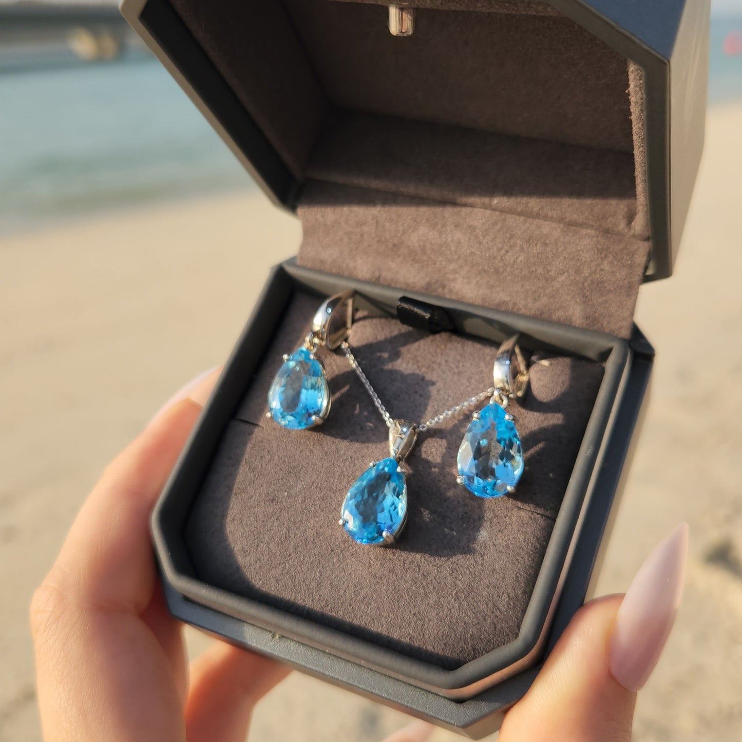 Elegant Blue Topaz Set