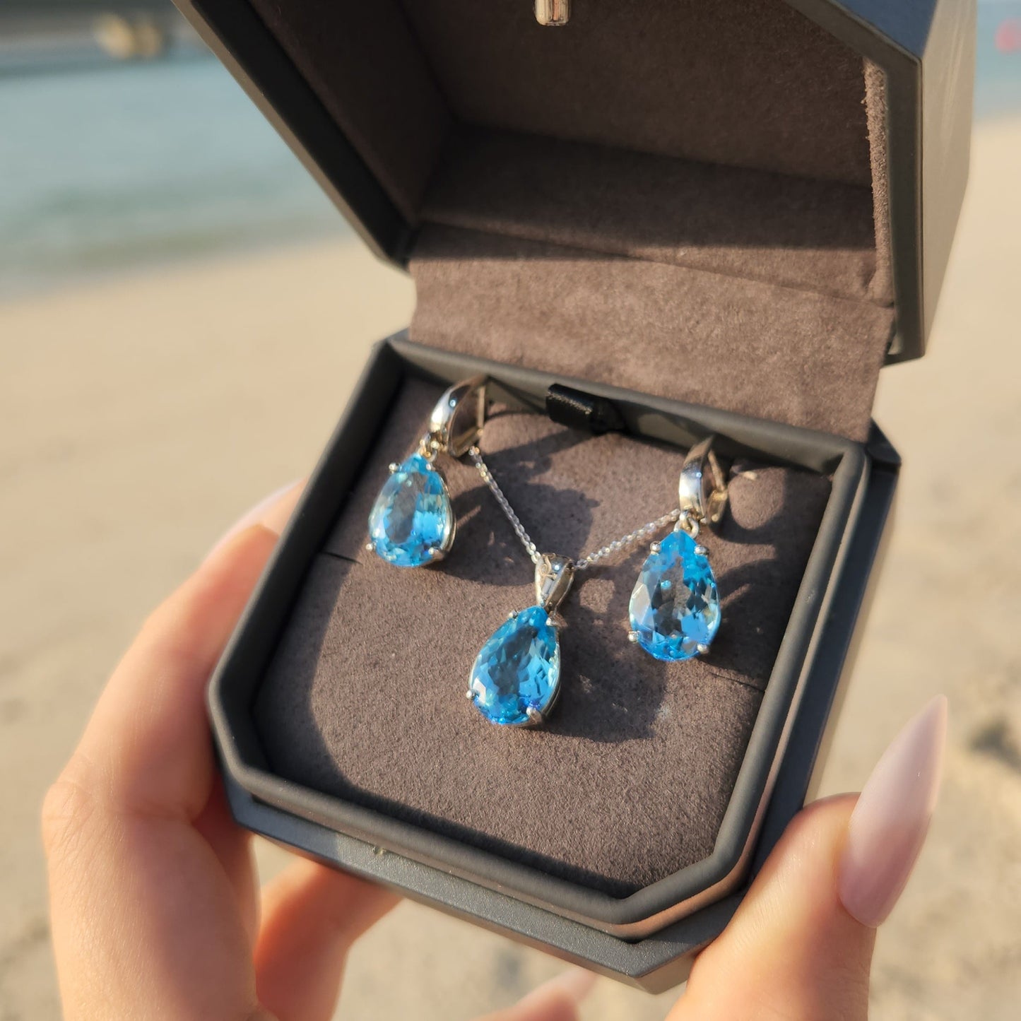 Elegant Blue Topaz Set
