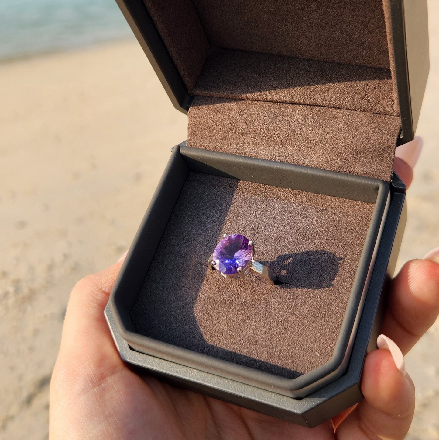 Round Shaped Amethyst Ring